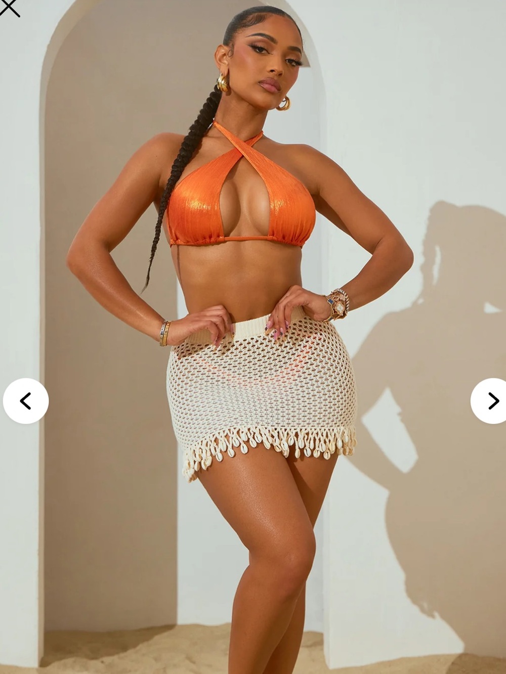 NWT Fashion Nova Shells By The Beach Crochet Cover Up Skirt | Medium | Sold Out